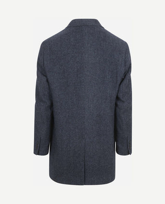 Coat wol twill donkerblauw