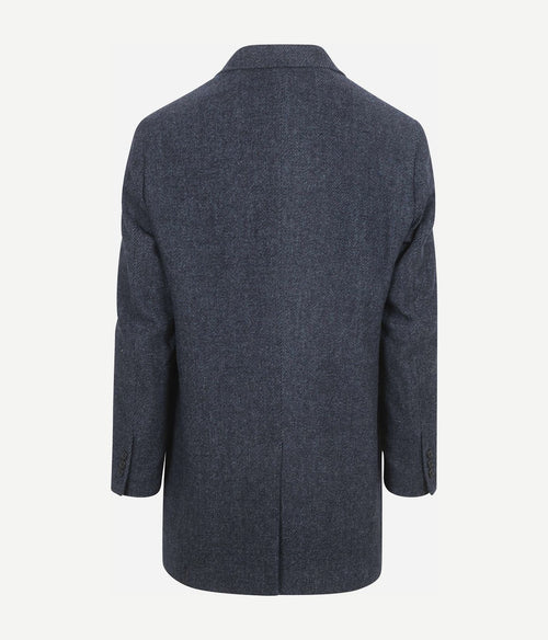 Suitable coat wol twill donkerblauw | Slim-fit