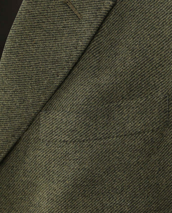 Suitable coat wol twill donkergroen | Slim-fit