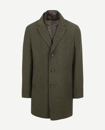 Coat wol twill donkergroen