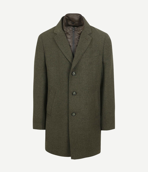 Suitable coat wol twill donkergroen | Slim-fit