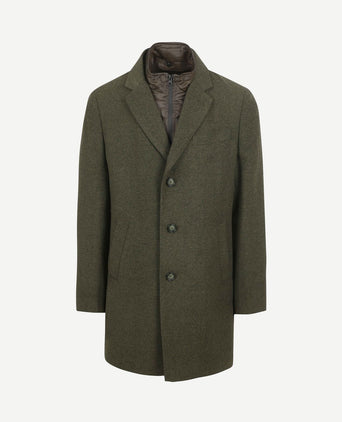 Coat wol twill donkergroen