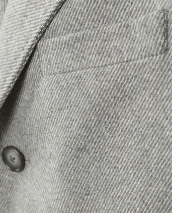 Suitable coat wol twill grijs | Slim-fit