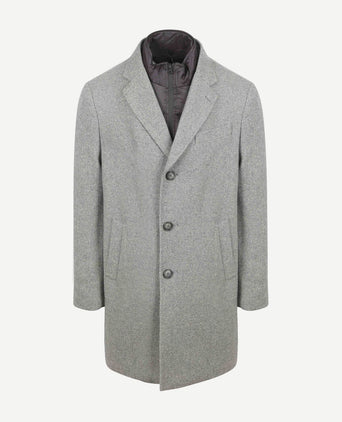 Suitable coat wol twill grijs | Slim-fit
