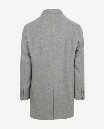 Suitable coat wol twill grijs | Slim-fit