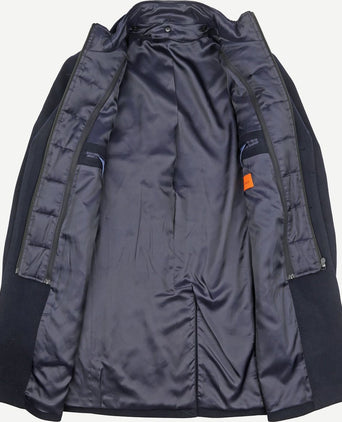 Coat wol twill donkerblauw
