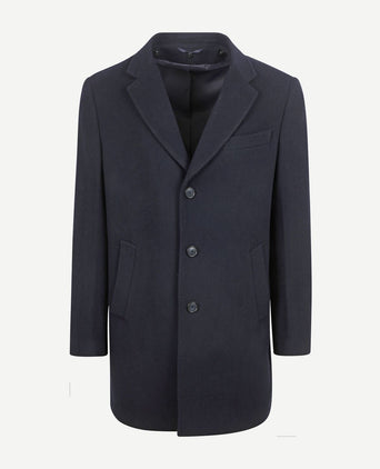 Coat wol twill donkerblauw