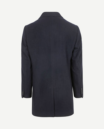 Coat wol twill donkerblauw
