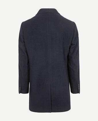 Coat wol twill donkerblauw