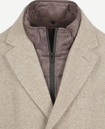 Coat wol twill sand