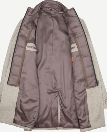 Coat wol twill sand