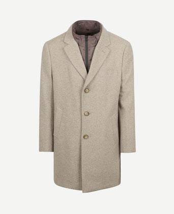 Coat wol twill sand