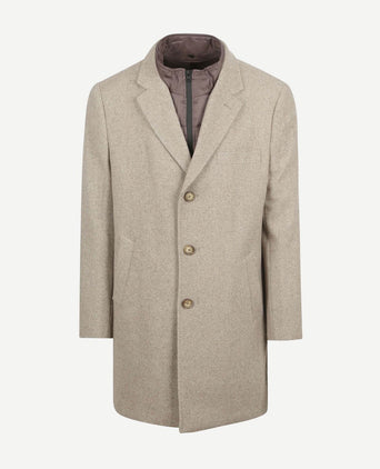 Coat wol twill sand