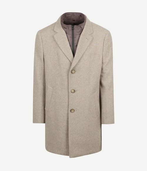 Suitable coat wol twill sand | Slim-fit