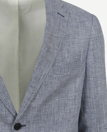 Blazer pepita linnen blauw