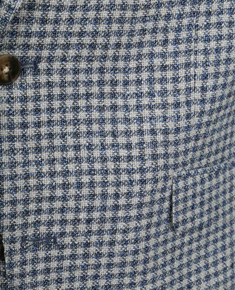Colbert grou check royal blauw