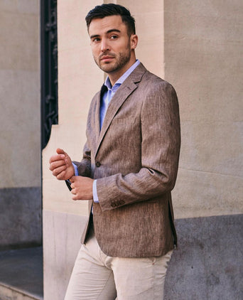Blazer linen twill bruin