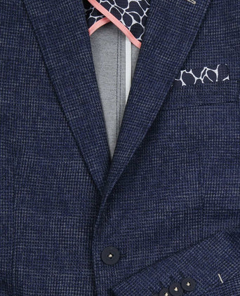Suitable colbert canavaral dessin donkerblauw