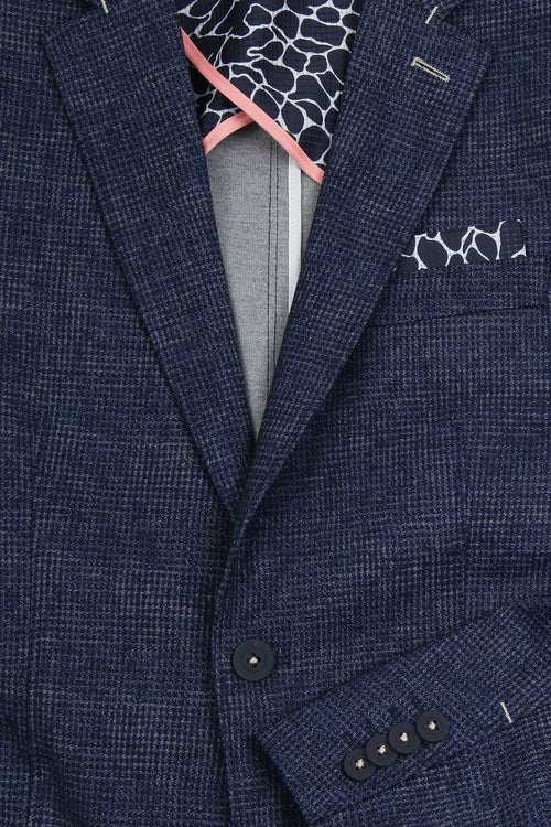 Suitable colbert canavaral dessin donkerblauw