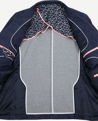 Suitable colbert canavaral dessin donkerblauw