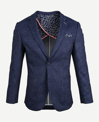 Suitable colbert canavaral dessin donkerblauw