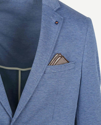 Suitable colbert face print jeans blauw