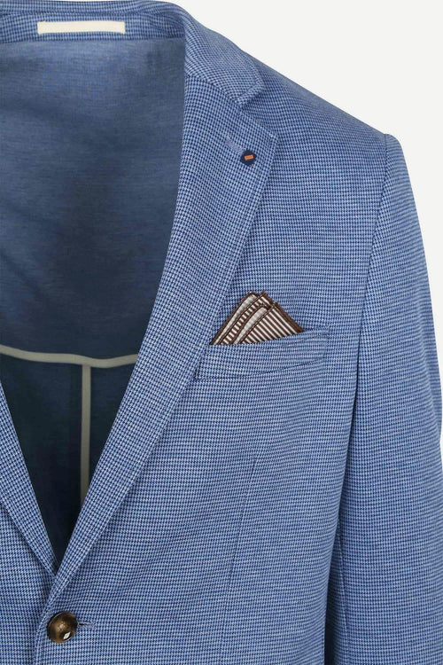 Suitable colbert face print jeans blauw