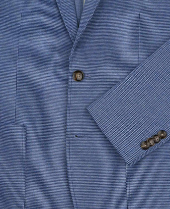 Suitable colbert face print jeans blauw