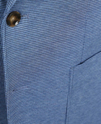 Suitable colbert face print jeans blauw