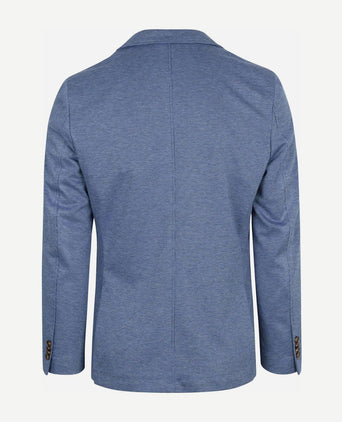 Suitable colbert face print jeans blauw