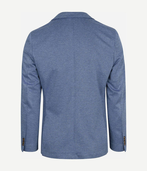 Suitable colbert face print jeans blauw