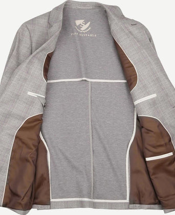 Suitable colbert face print lichtbruin