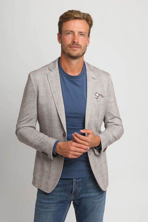 Suitable colbert face print lichtbruin