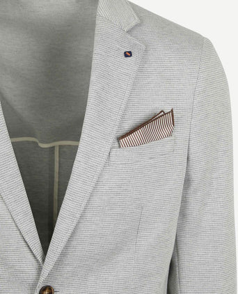 Suitable colbert face print mist grijs