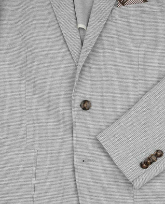 Suitable colbert face print mist grijs