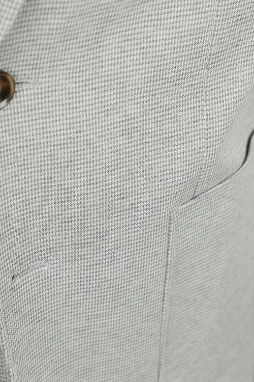 Suitable colbert face print mist grijs