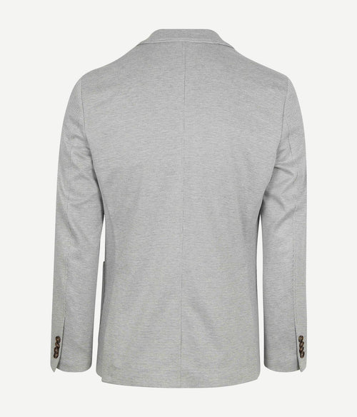 Suitable colbert face print mist grijs