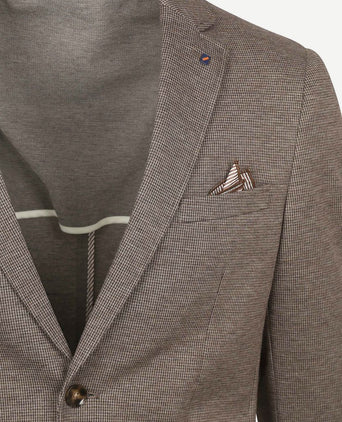 Suitable colbert fame pied de poule bruin | Slim-fit