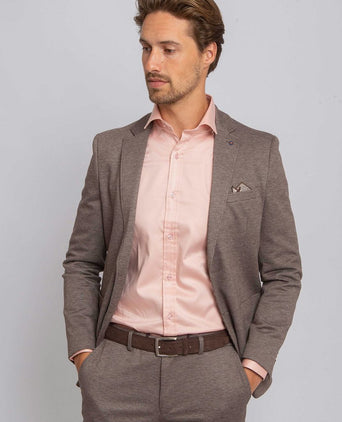 Suitable colbert fame pied de poule bruin | Slim-fit