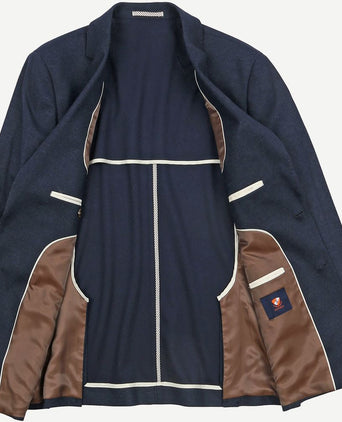 Suitable colbert fame pied de poule donkerblauw