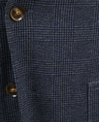 Suitable colbert fame ruiten donkerblauw | Slim-fit