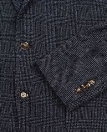 Suitable colbert fame ruiten donkerblauw | Slim-fit