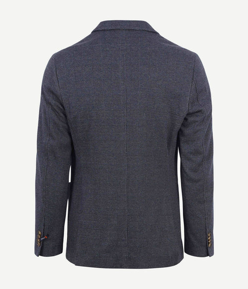 Suitable colbert fame ruiten donkerblauw | Slim-fit