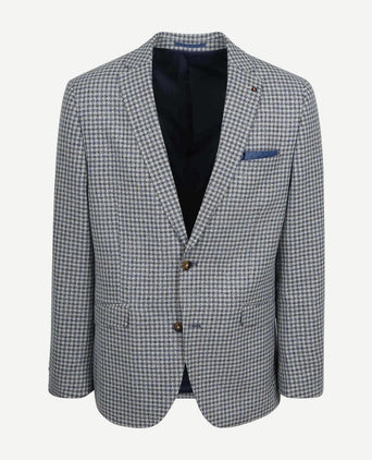 Colbert grou check royal blauw