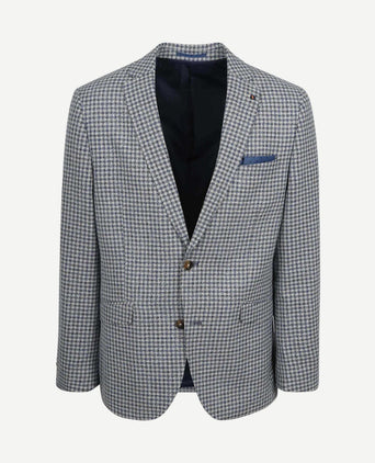 Colbert grou check royal blauw