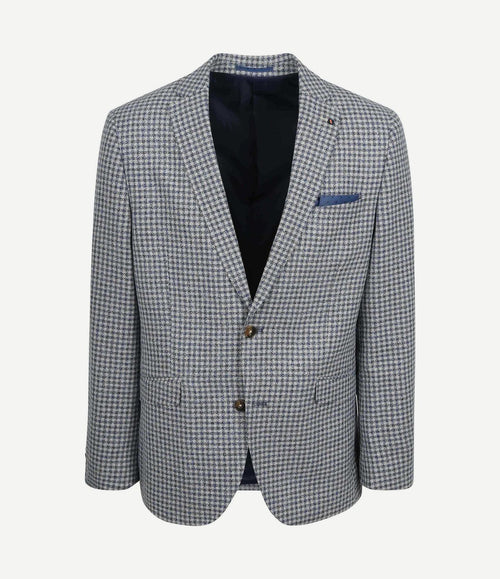 Colbert grou check royal blauw