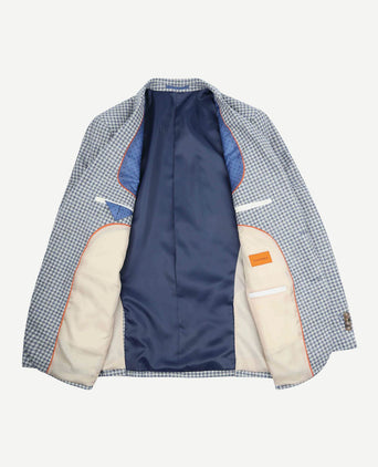 Colbert grou check royal blauw