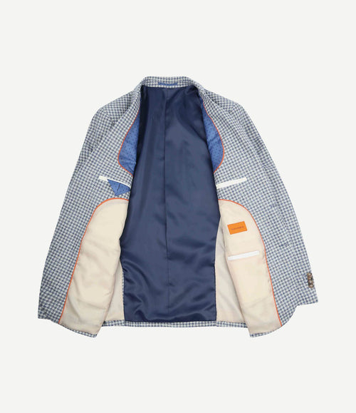 Colbert grou check royal blauw