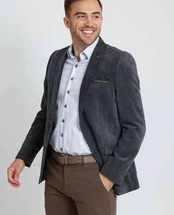 Suitable colbert heleen corduroy donkerblauw