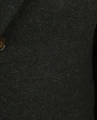 Colbert herringbone merinowol donkergroen